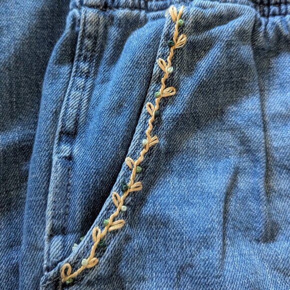 Gap Upcycled Easy Jeans, Embroidered Floral, L - Picture 4 of 8